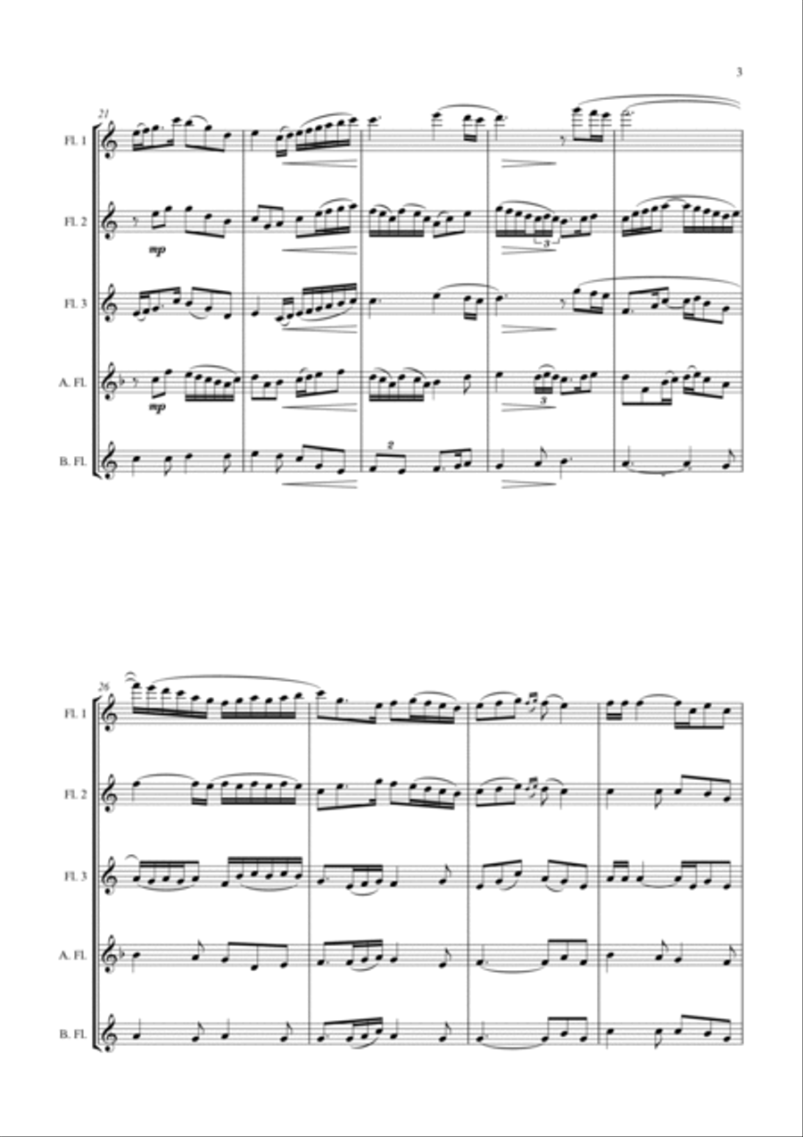 Shenandoah - for Flute Choir Woodwind Quintet scores gallery preview page 6