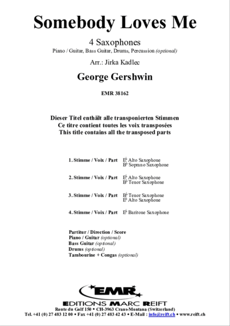 Somebody Loves Me Saxophone Ensemble scores gallery preview page 2