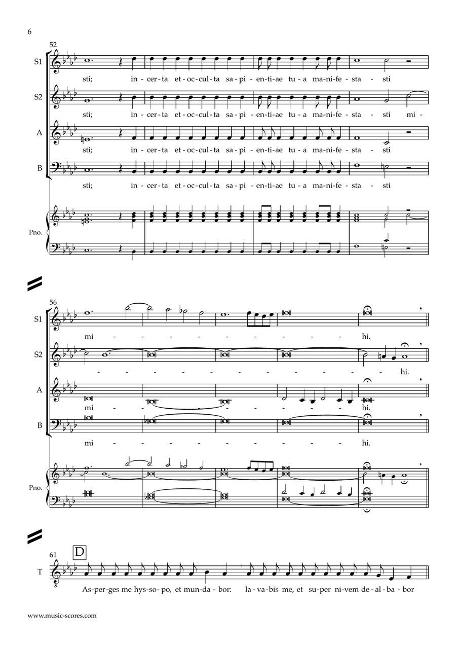 Miserere mei, Deus - F minor 4-Part scores gallery preview page 6
