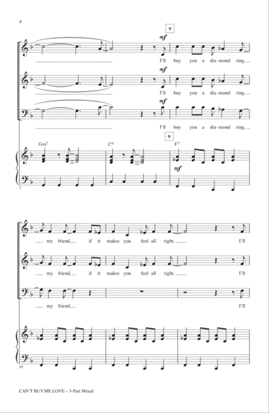 Can't Buy Me Love 3-Part scores gallery preview page 2