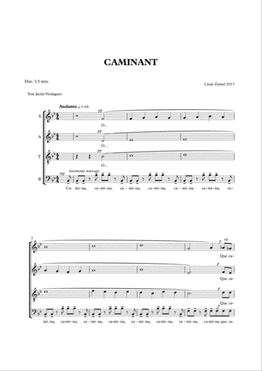 Caminant (walker) Caminant (walker) 4-Part scores gallery preview page 1