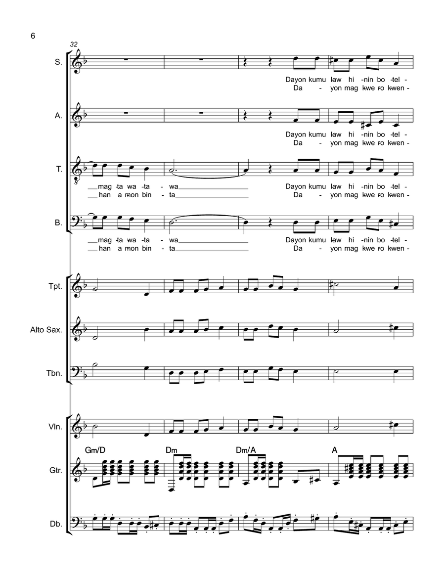 An Lab-Asero (The Fishmonger): An Arrangement Of A Traditional Waray Song 4-Part scores gallery preview page 6