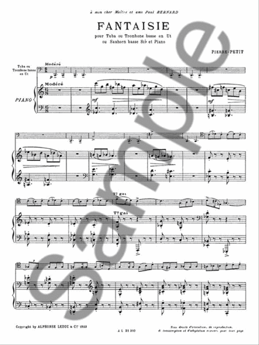 Fantaisie (tuba And Piano) Tuba scores gallery preview page 2