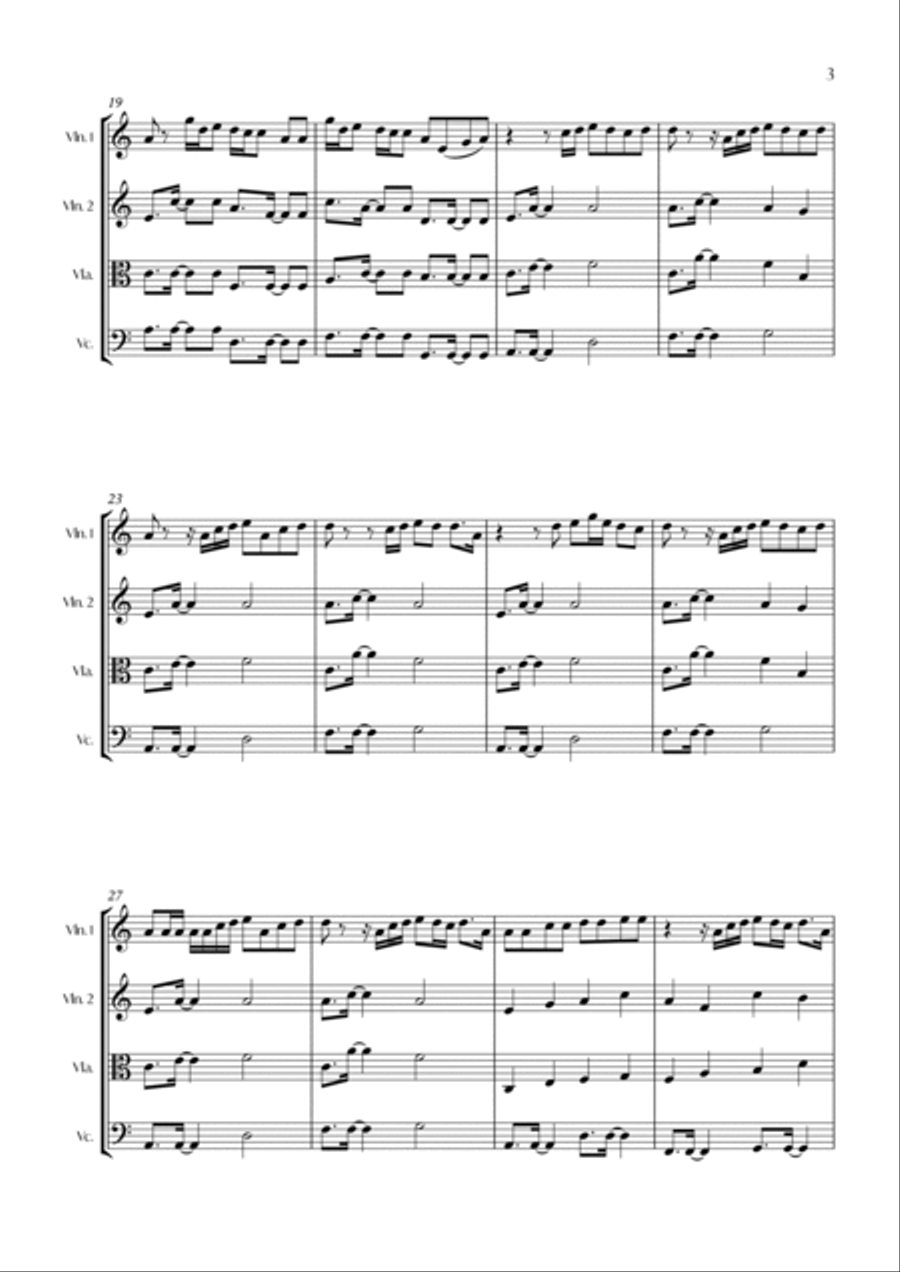Shape Of You String Quartet scores gallery preview page 3
