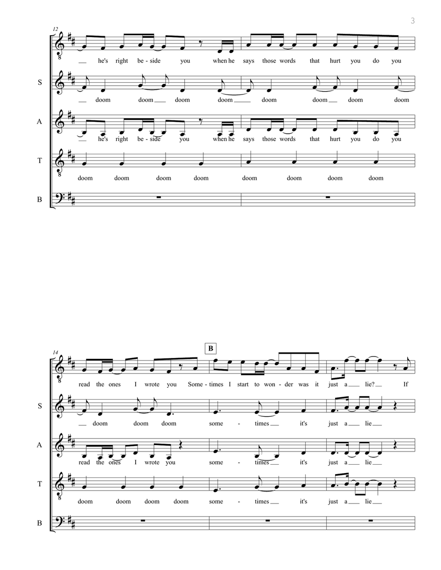 Amnesia 4-Part scores gallery preview page 3