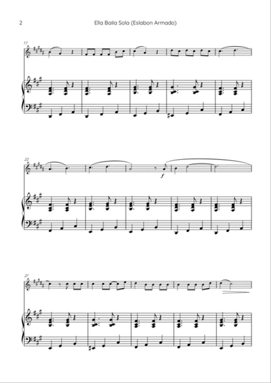 Ella Baila Sola B-Flat Trumpet scores gallery preview page 2