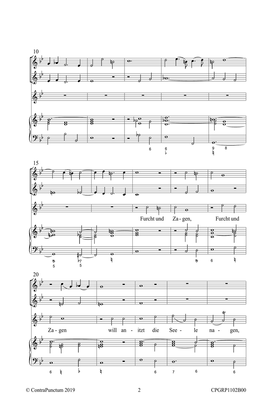 Graupner Christoph Cantata Furcht und Zagen GWV 1102/11b Small Ensemble scores gallery preview page 6