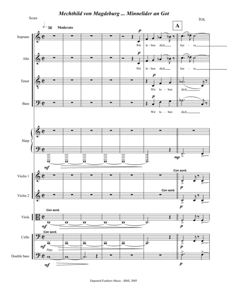 Mechthild von Magdeburg ... Minnelieder an Got (2005) for chorus, harp and string quintet (full scor image number null
