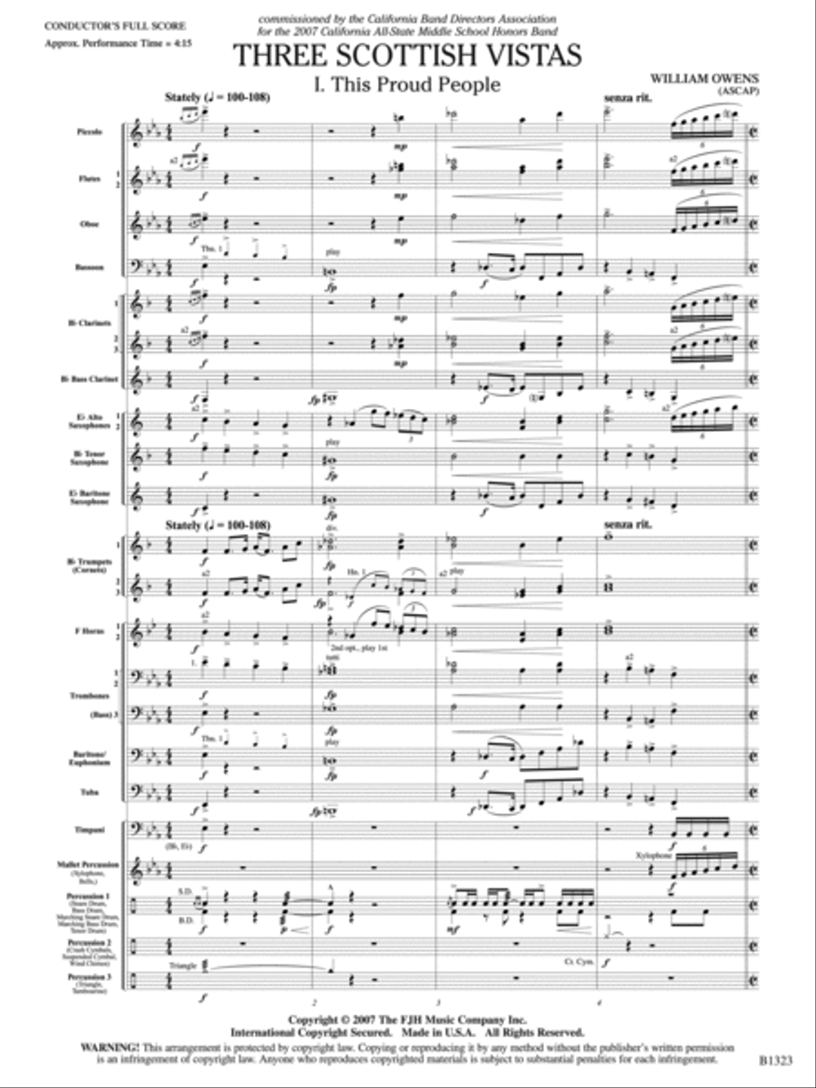 Three Scottish Vistas: Score Concert Band scores gallery preview page 3