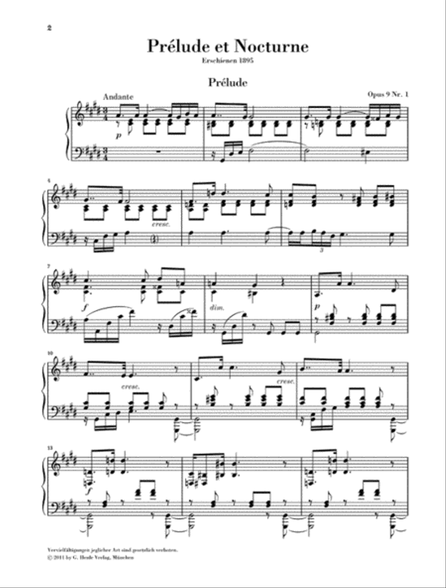 Prélude et Nocturne, Op. 9 Piano Solo scores gallery preview page 2
