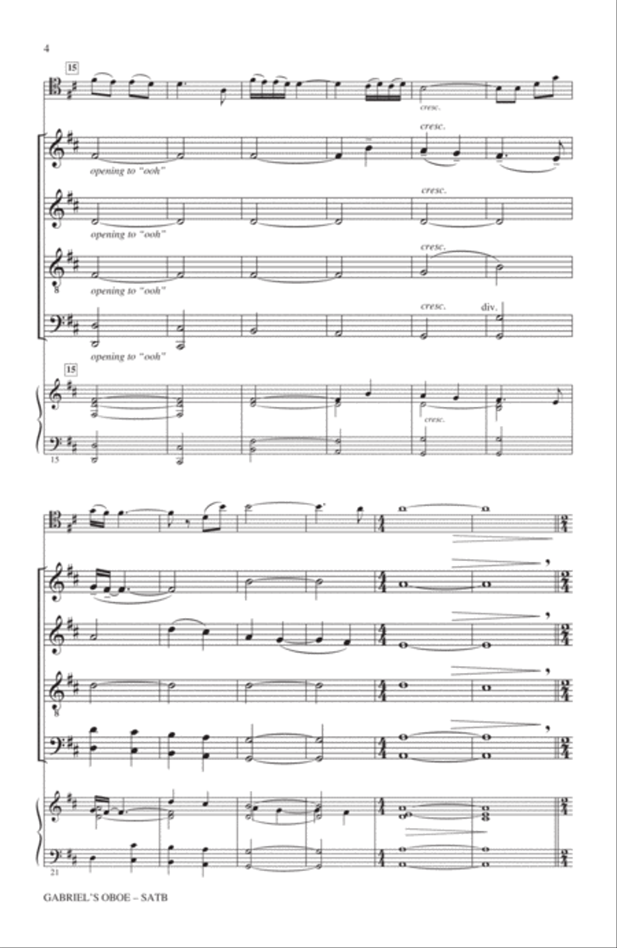 Gabriel's Oboe (from The Mission) (arr. Craig Hella Johnson) 4-Part scores gallery preview page 3
