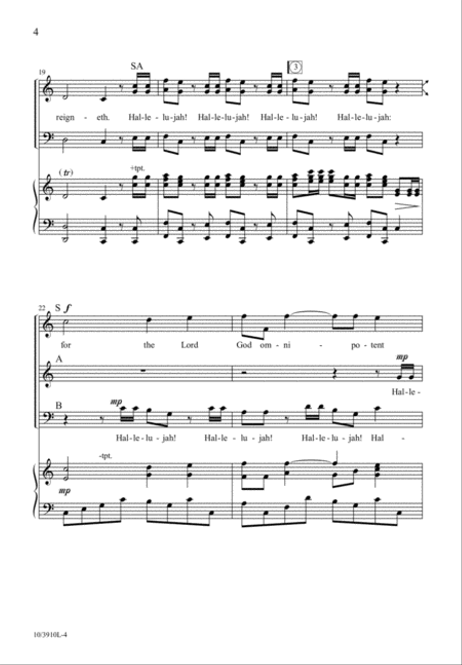 Hallelujah Chorus 3-Part scores gallery preview page 4
