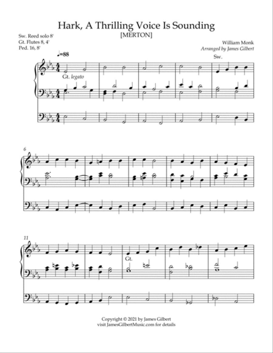 Hark, A Thrilling Voice Is Sounding Organ Solo scores gallery preview page 2