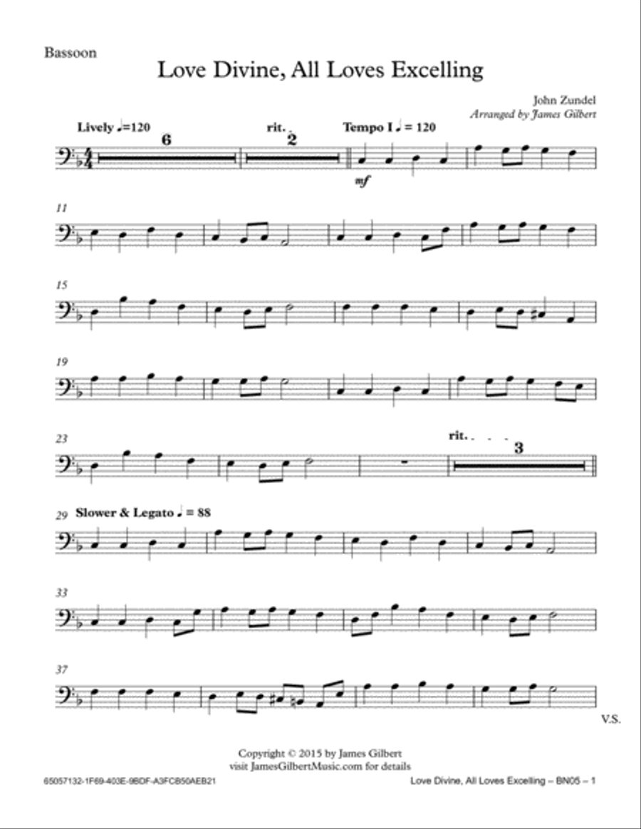 Love Divine, All Loves Excelling Bassoon scores gallery preview page 6