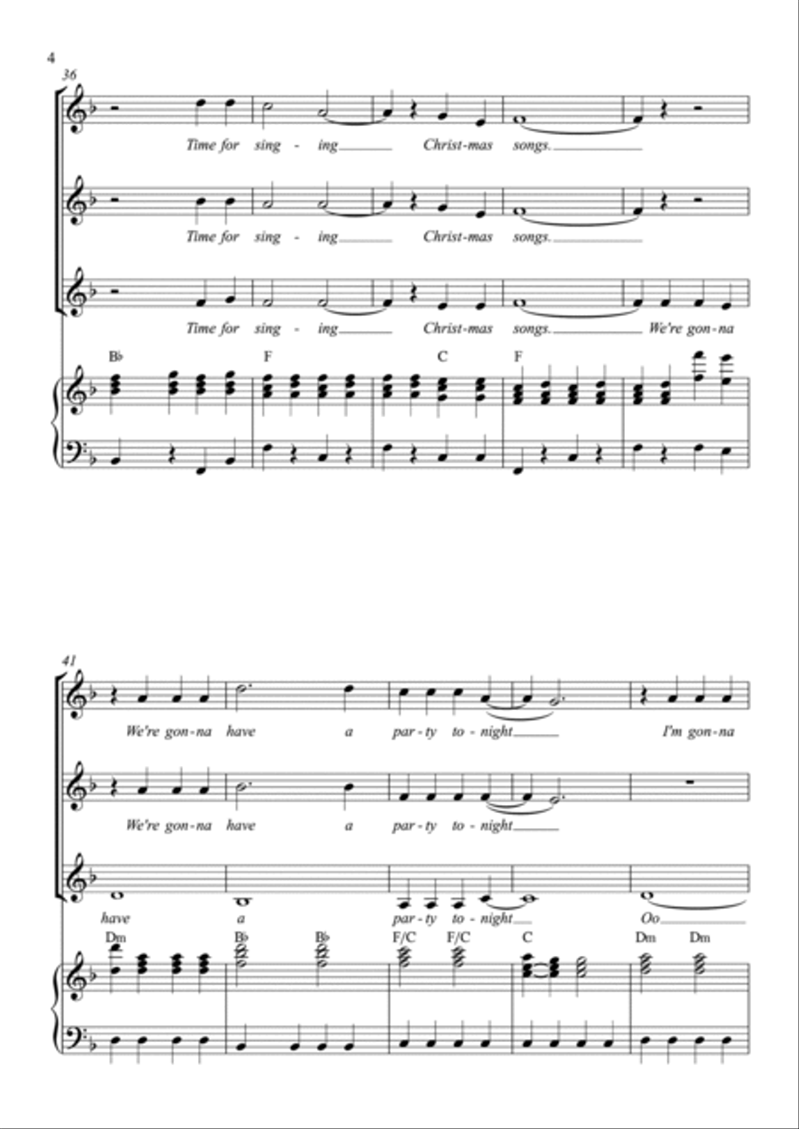 Merry Christmas Everyone SSA scores gallery preview page 4
