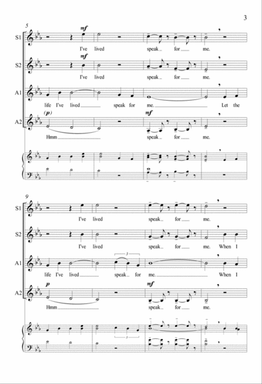 Let the Life I've Lived Speak for Me SSAA scores gallery preview page 3