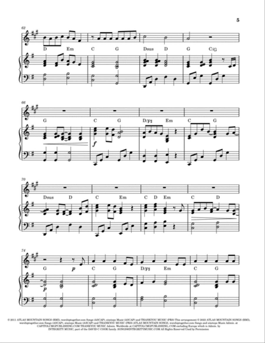 10,000 Reasons (bless The Lord) B-Flat Clarinet scores gallery preview page 5
