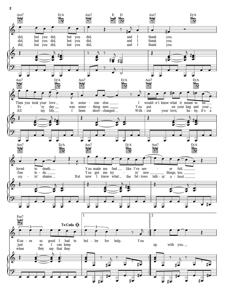 I Thank You Piano, Vocal, Guitar scores gallery preview page 2