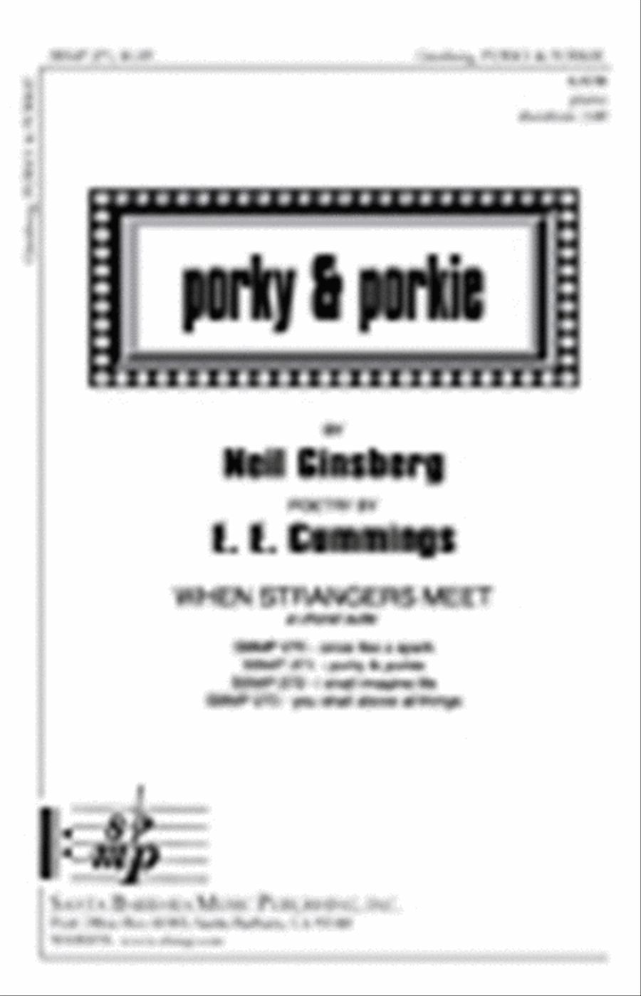 porky & porkie - SATB Octavo 4-Part scores gallery preview page 1
