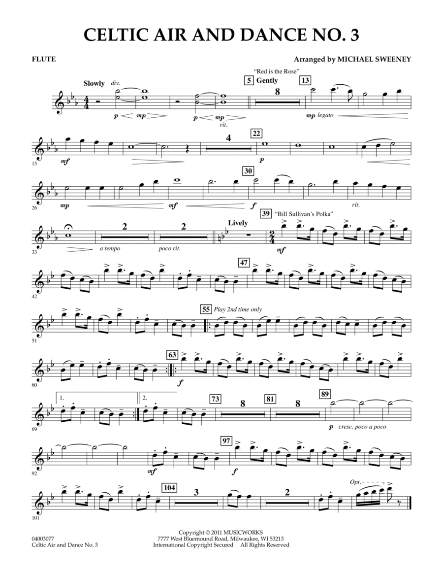 Celtic Air & Dance No. 3 - Flute Concert Band scores gallery preview page 1