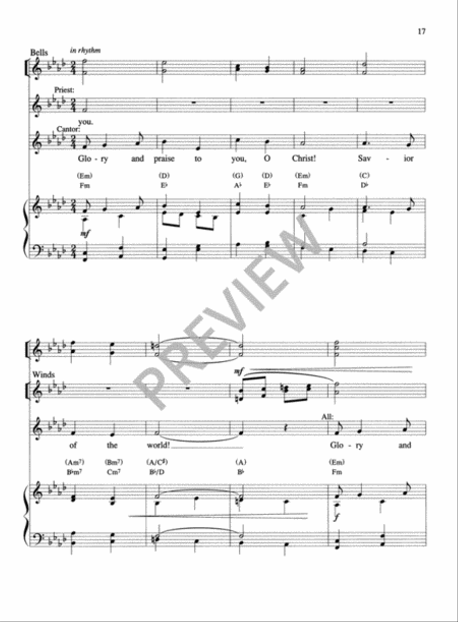 Eucharistic Prayer II - Full Score 4-Part scores gallery preview page 19