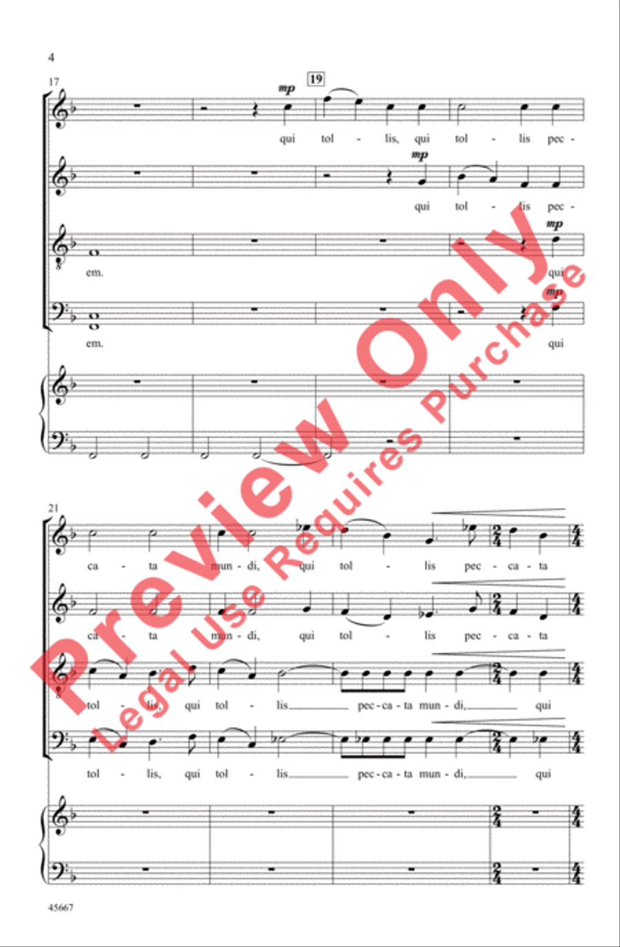 Agnus Dei (Requiem) 4-Part scores gallery preview page 4