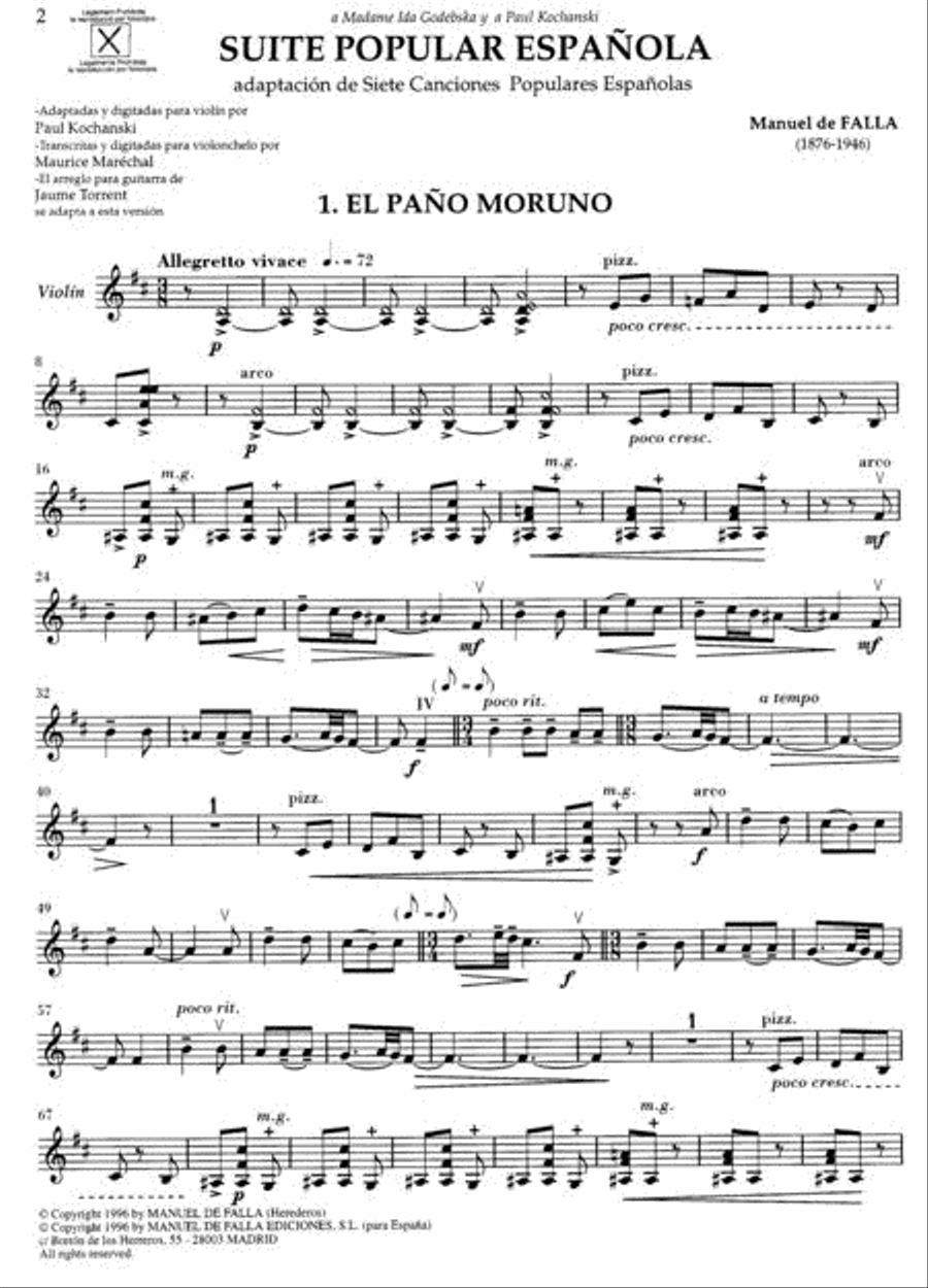 7 Canciones Populares Espanolas (vers. J. Torrent) Voice scores gallery preview page 4