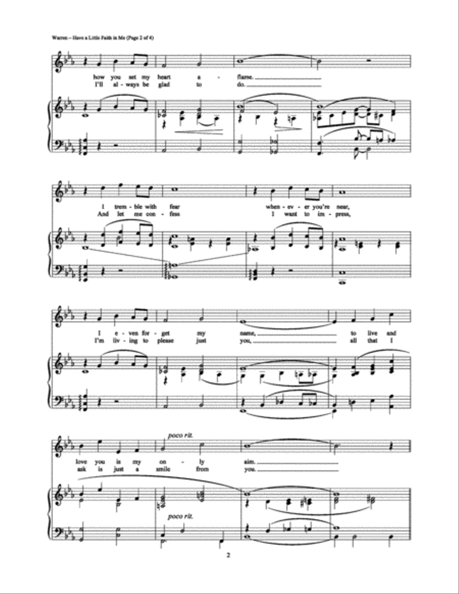 Have a Little Faith in Me Piano, Vocal, Guitar scores gallery preview page 2