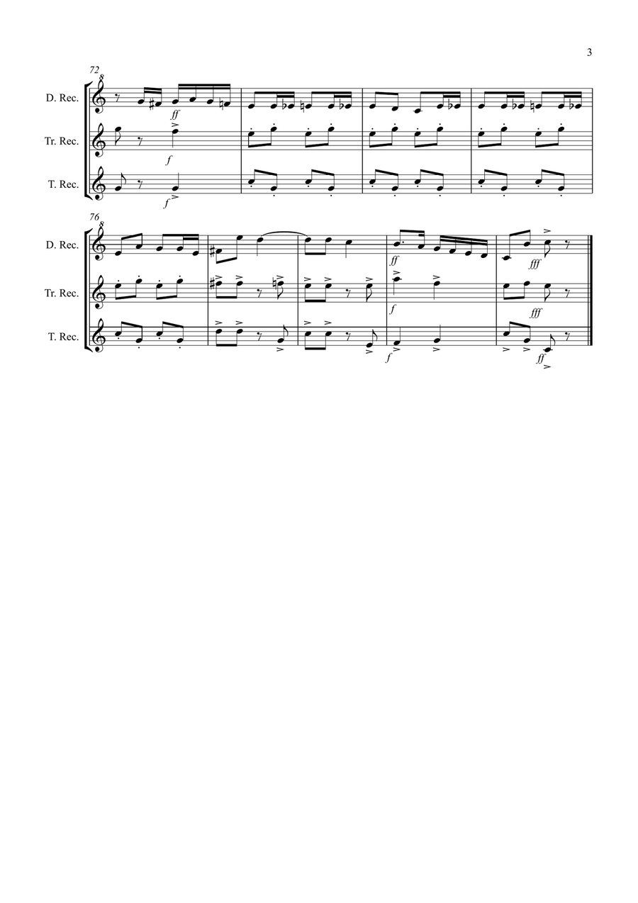 Radetzky March for Recorder Trio Recorder scores gallery preview page 3