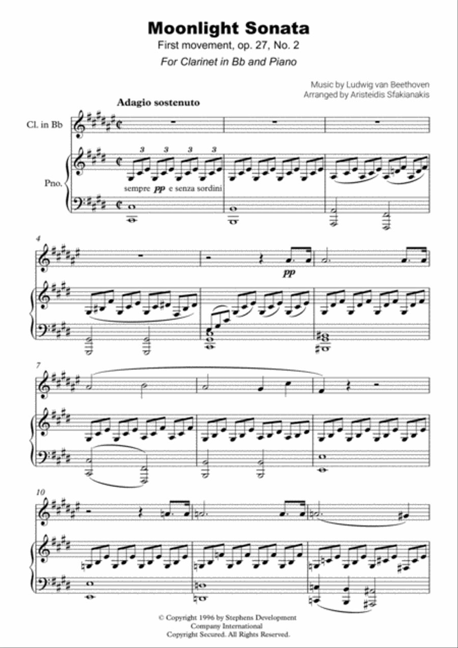 Moonlight Sonata, First Movement, Op. 27, No. 2 Chamber Music scores gallery preview page 2