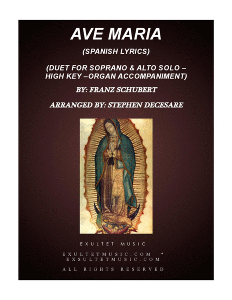 Ave Maria (Spanish Lyrics - Duet for Soprano & Alto Solo - High Key - Organ) image number null