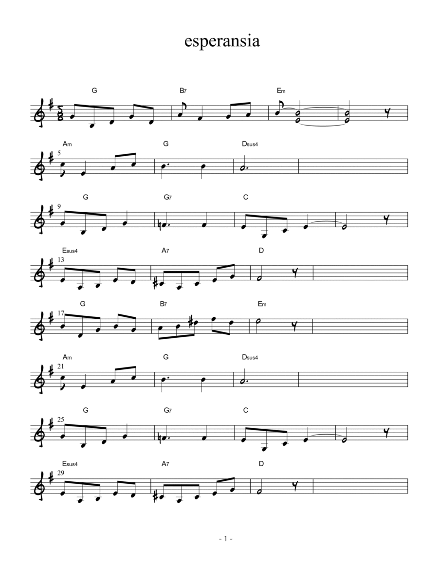 esperansia Piano Solo scores gallery preview page 1