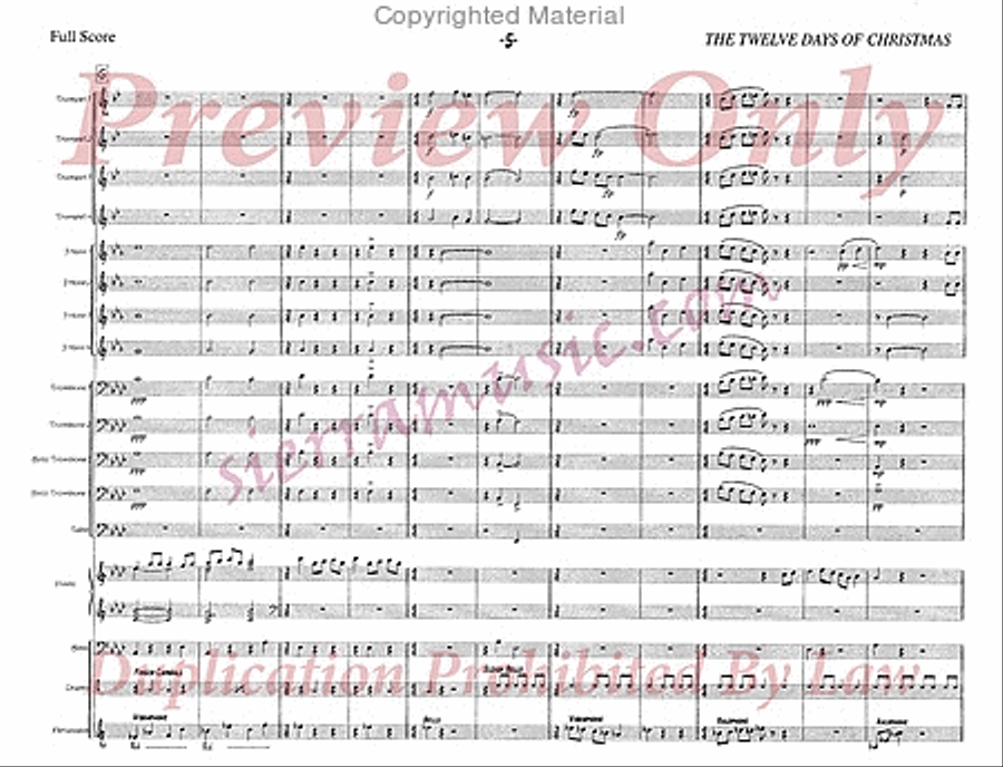 The Twelve Days Of Christmas Jazz Ensemble scores gallery preview page 6
