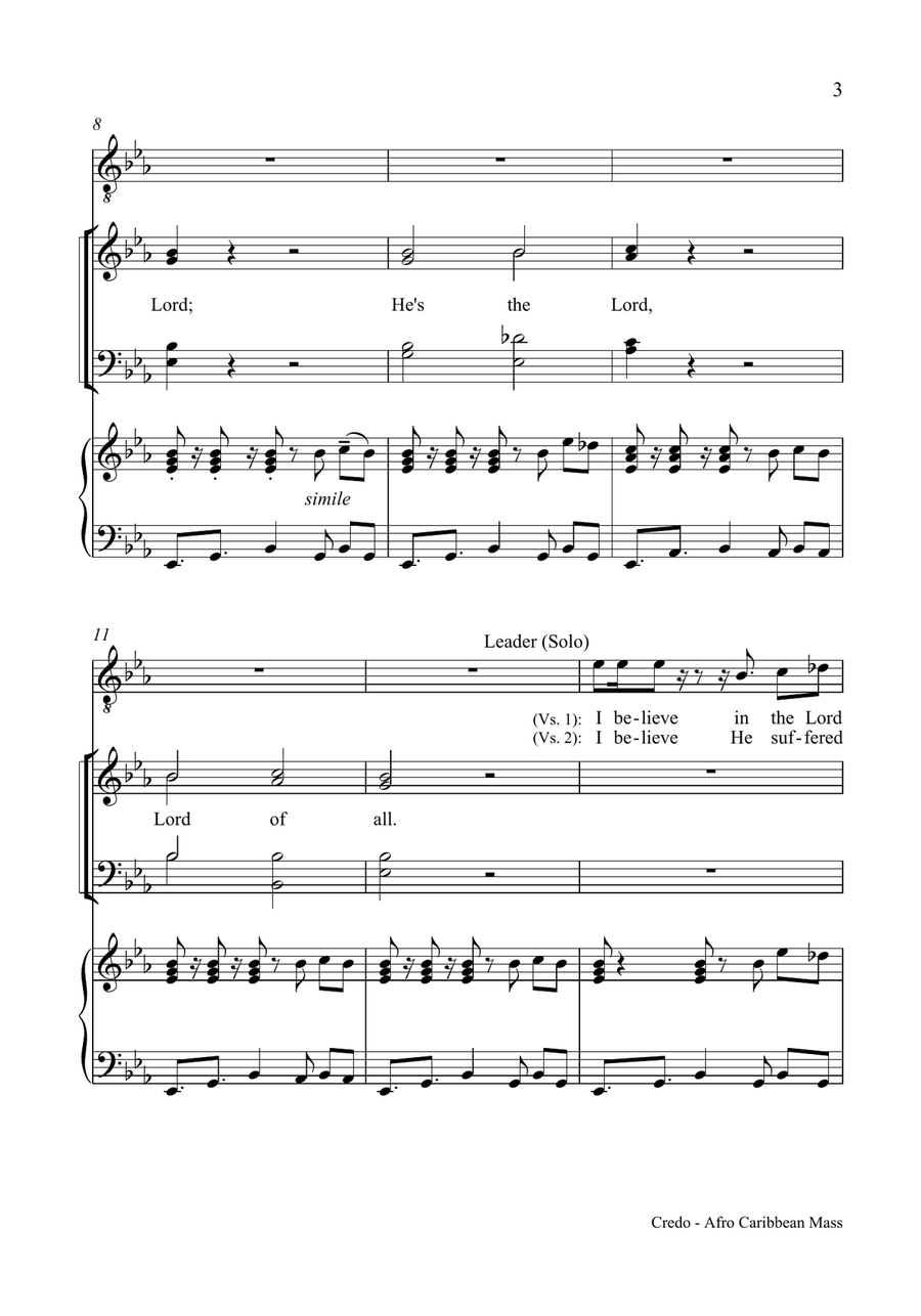 Credo (I Believe) 4-Part scores gallery preview page 2