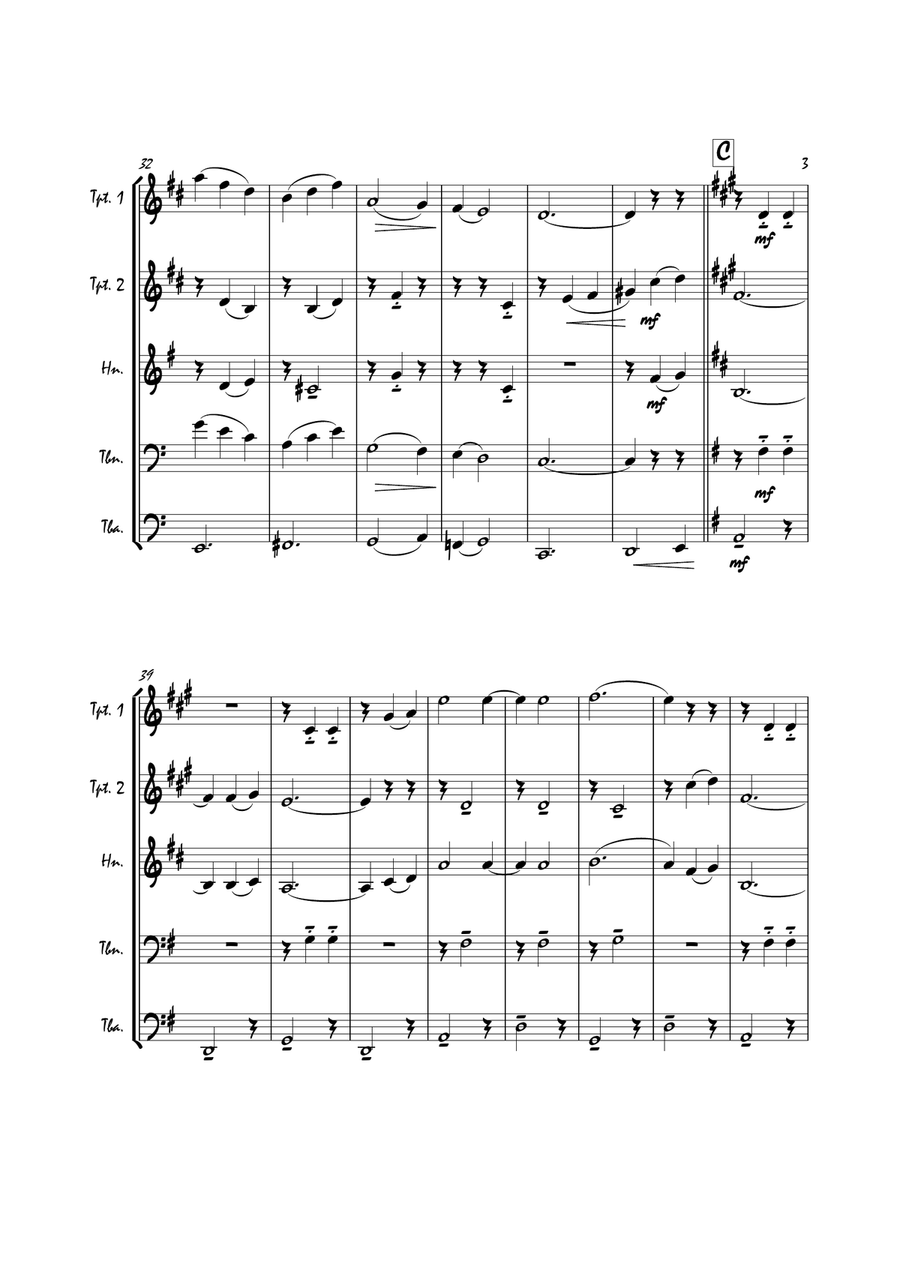 Je Te Veux (Brass Quintet) Brass Quintet scores gallery preview page 4