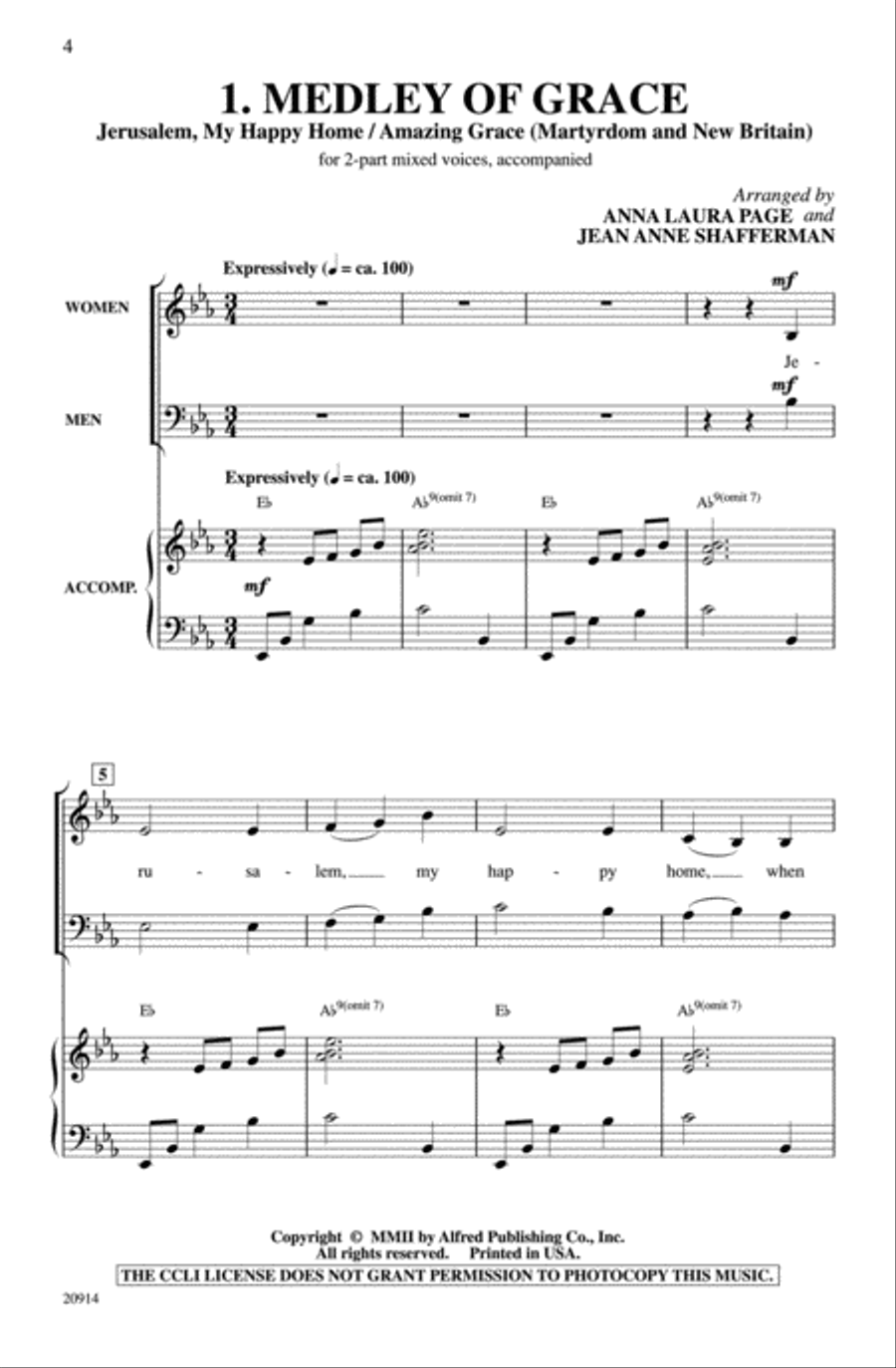 Folk Hymn Sing-Along Songbook Choir scores gallery preview page 2