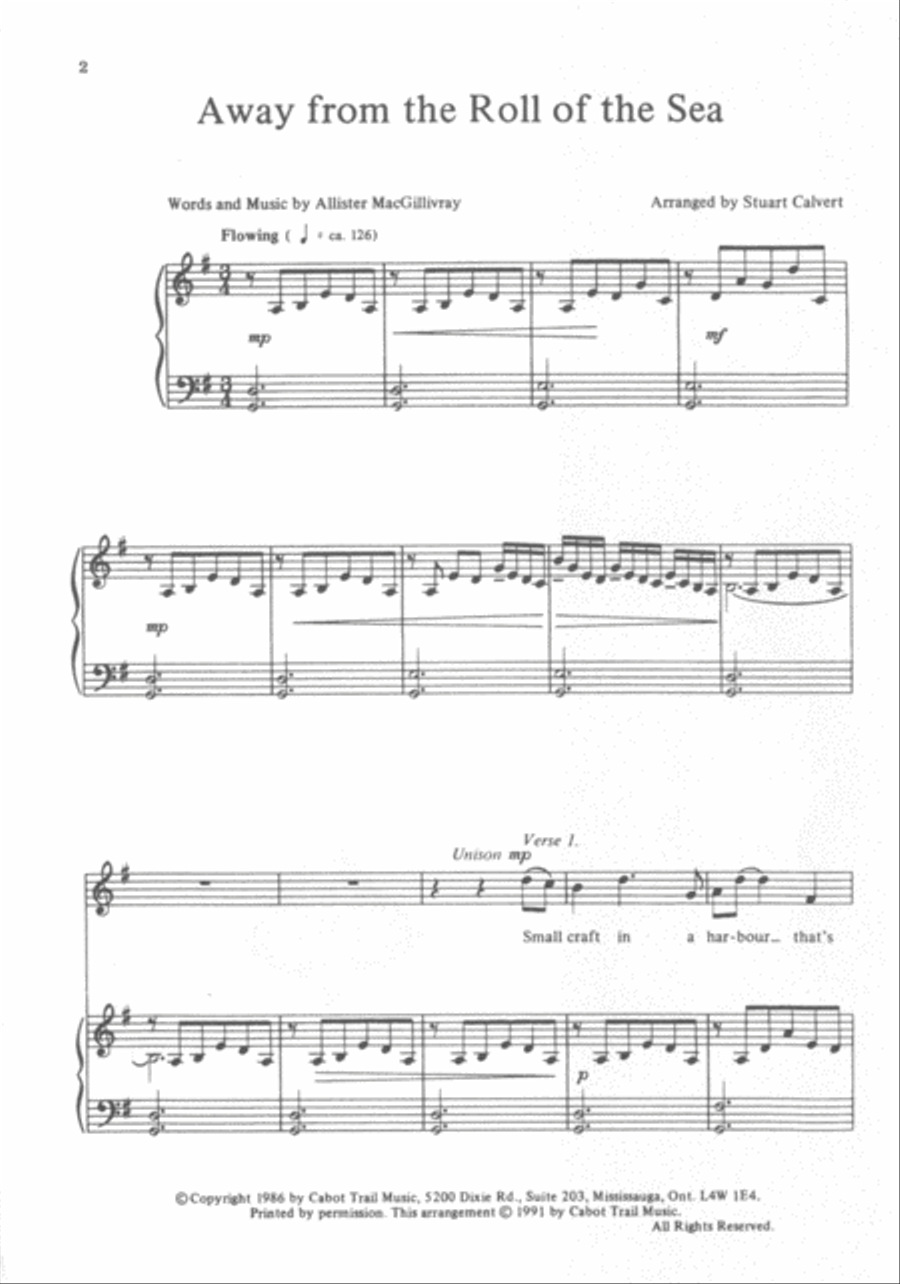 Away from the Roll of the Sea Women's Choir scores gallery preview page 2