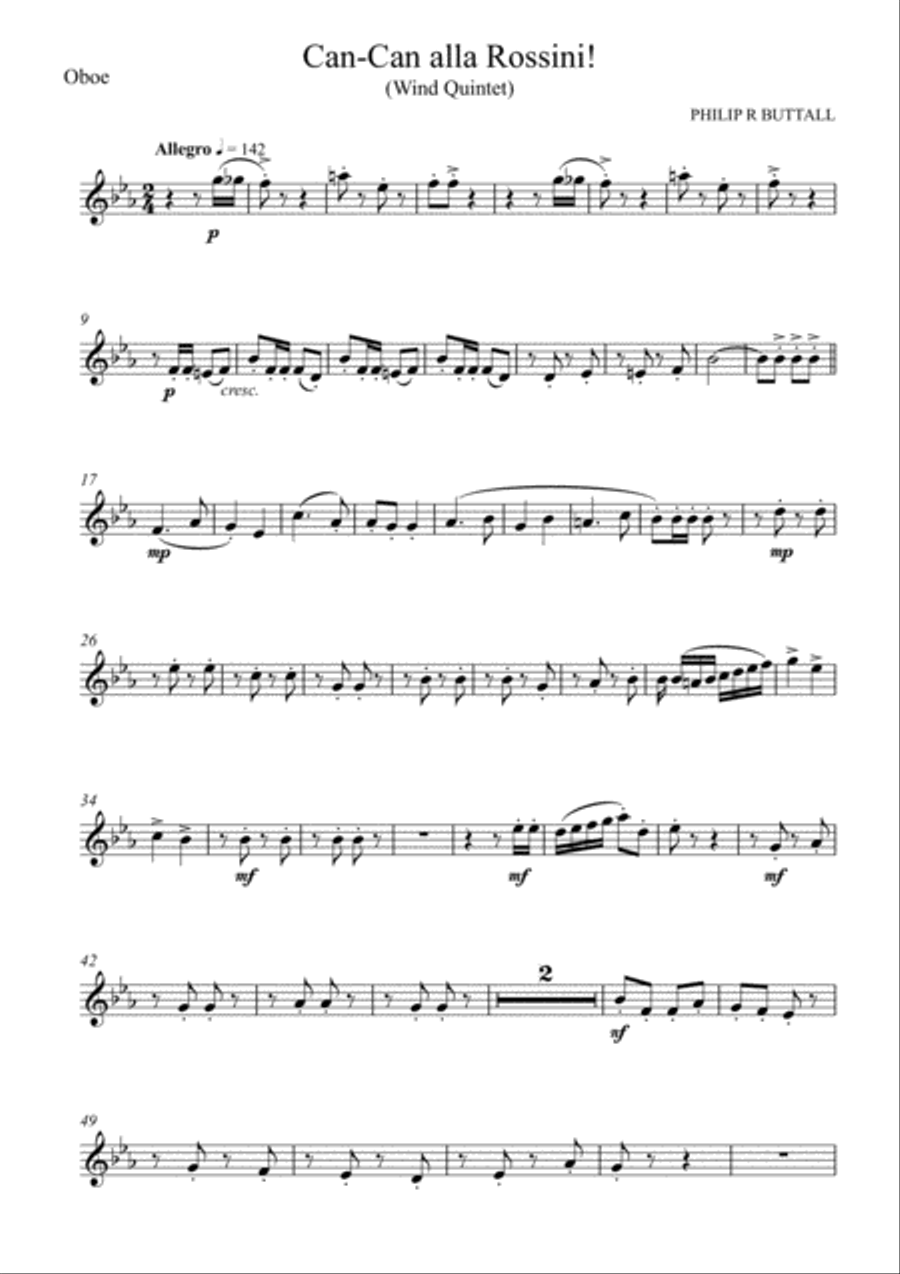 Can-Can alla Rossini (Wind Quintet) - Set of Parts [x5] Woodwind Quintet scores gallery preview page 4