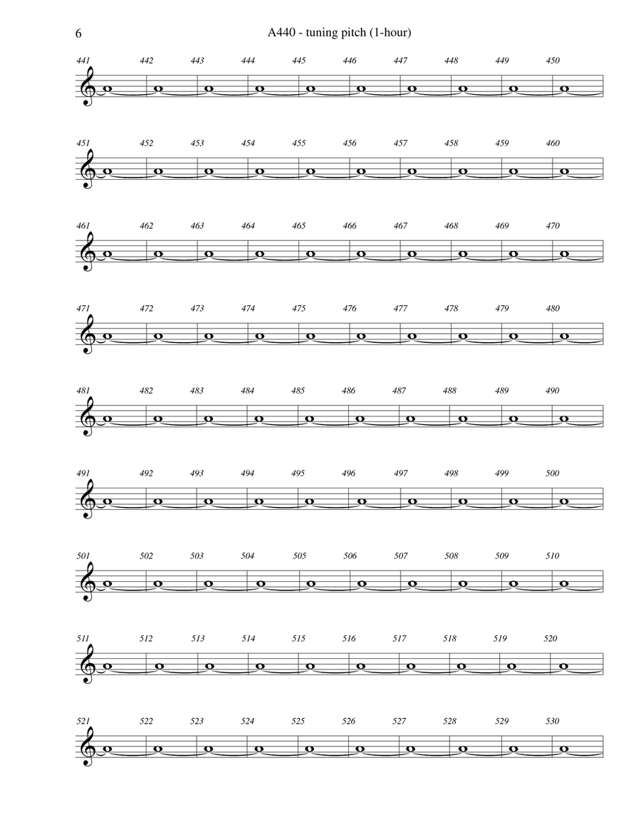 A440 - tuning pitch (1-hour) - score in C for flexible instrumentation Flexible/Adaptable scores gallery preview page 6