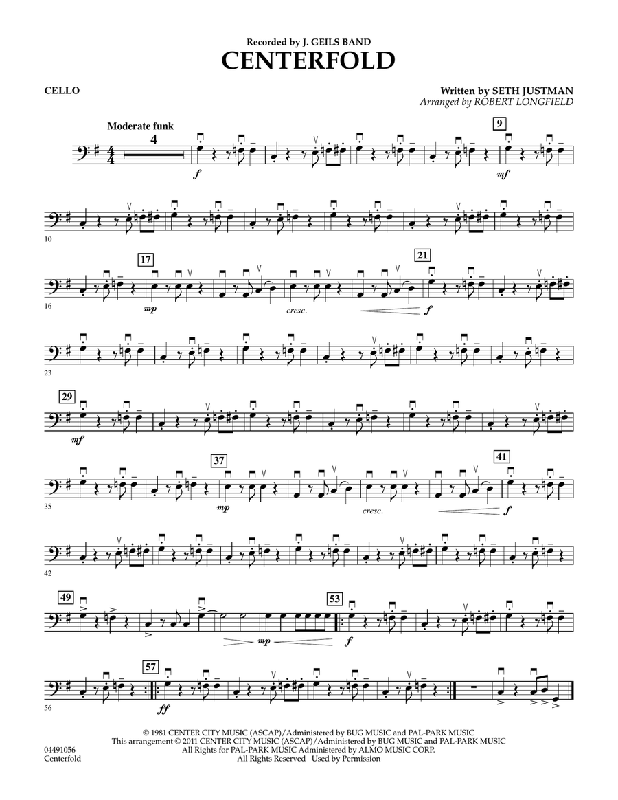 Centerfold - Cello Orchestra scores gallery preview page 1