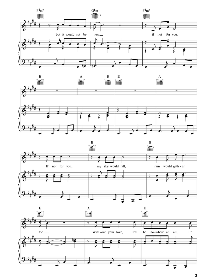 If Not For You Piano, Vocal, Guitar scores gallery preview page 3