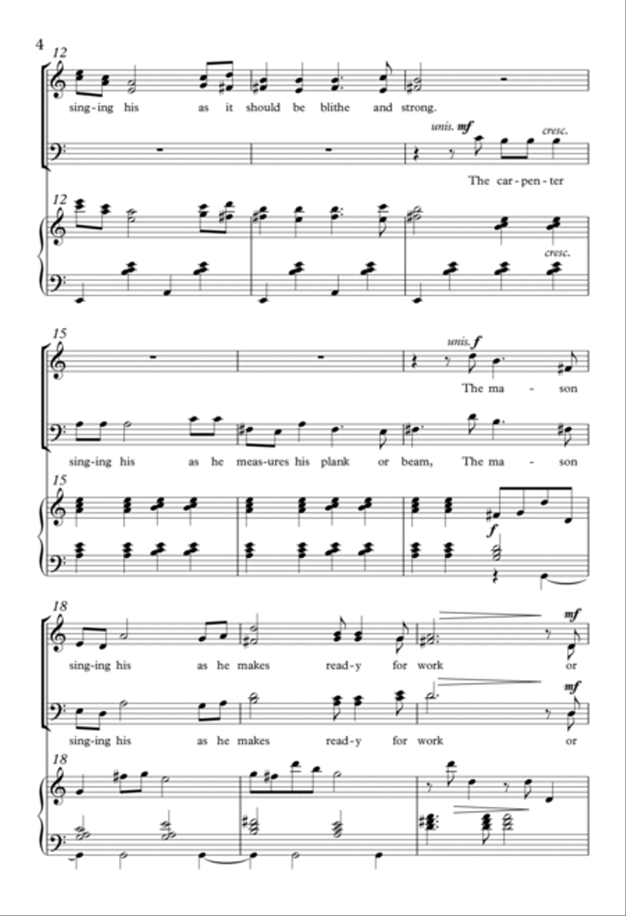 I Hear America Singing I Hear America Singing 4-Part scores gallery preview page 2