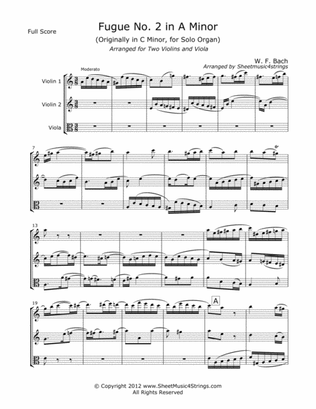 Bach, W. F. - Fugue No. 2 for Two Violins and Viola