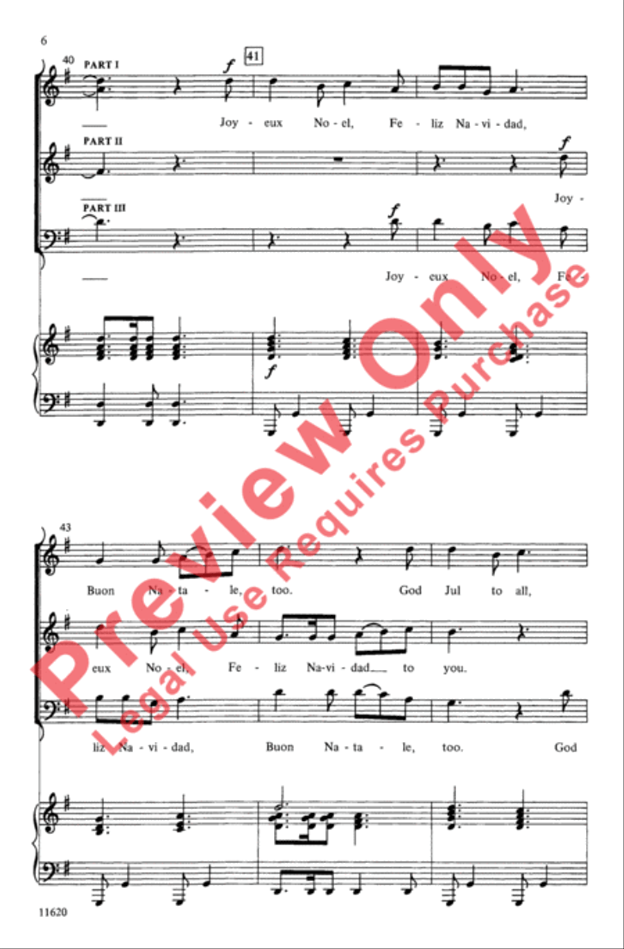 Joyeux Noel, Feliz Navidad 3-Part scores gallery preview page 6