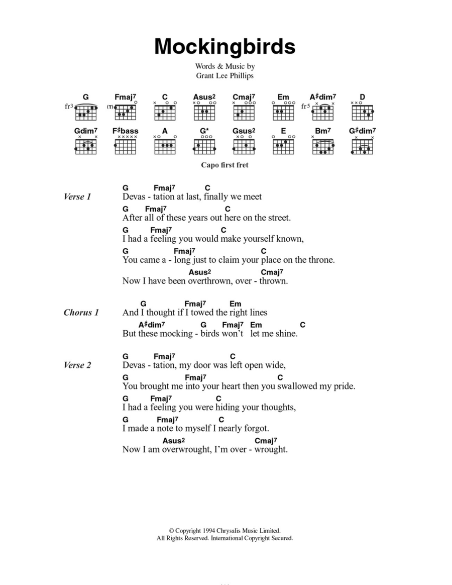 Mockingbirds Mockingbirds Easy Guitar scores gallery preview page 1
