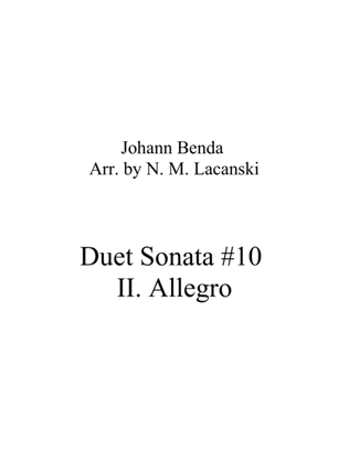 Book cover for Duet Sonata #10 Movement 2 Allegro