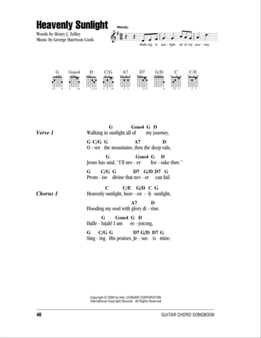 Heavenly Sunlight Heavenly Sunlight Easy Guitar scores gallery preview page 1