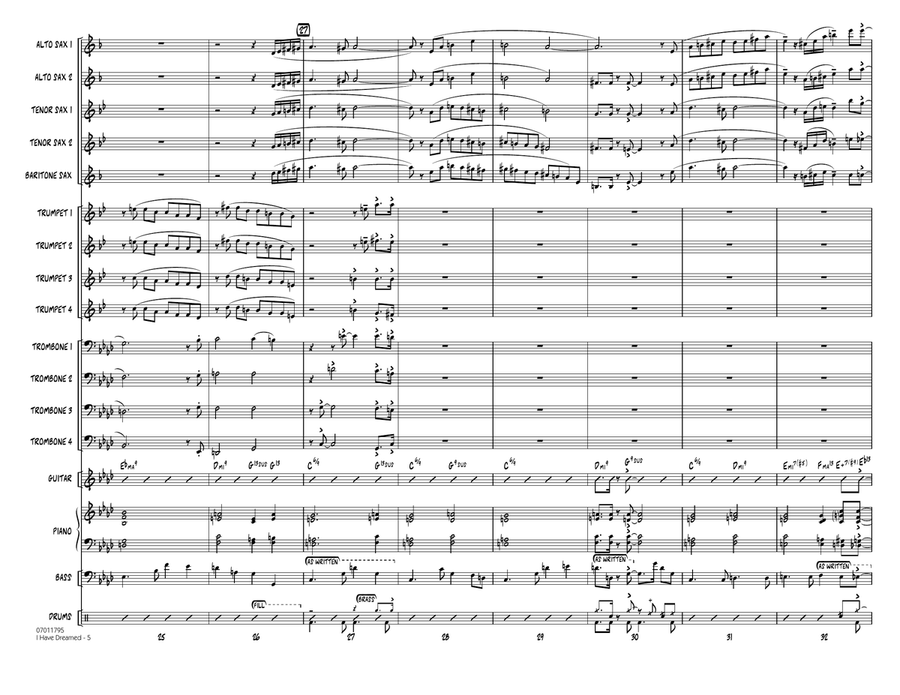 I Have Dreamed - Conductor Score (Full Score) Jazz Ensemble scores gallery preview page 5