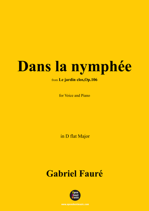 Book cover for G. Fauré-Dans la nymphée,in D flat Major,Op.106 No.5