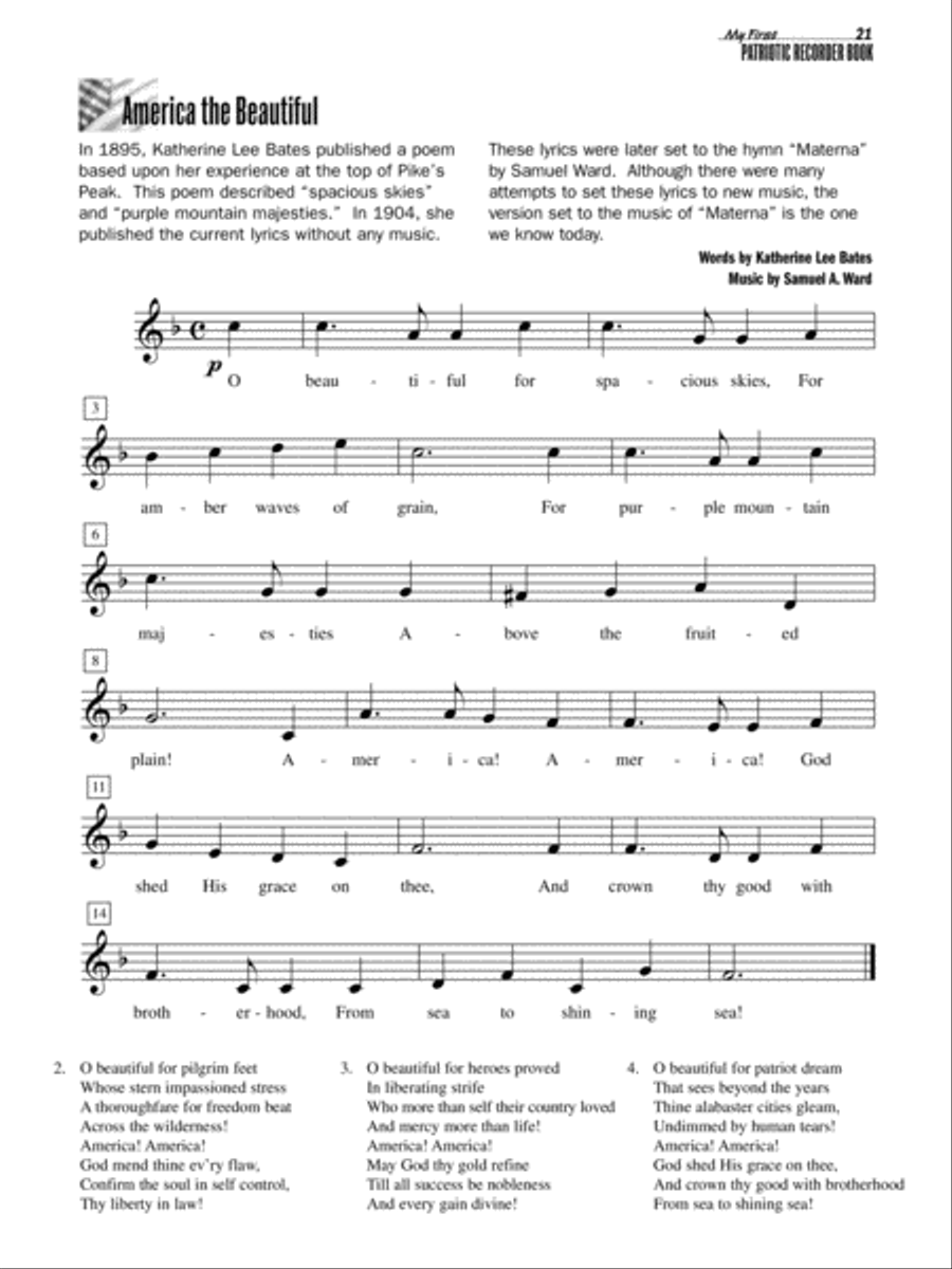 My First Patriotic Recorder Book Recorder scores gallery preview page 4